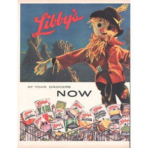1960 Libby's Canned Foods Harvest of Values 2 Page Vintage Print Ad Wall Art